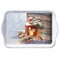 Tablett - Robin By Lantern