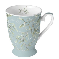 Porzellan-Tasse - Mistletoe All Over Green