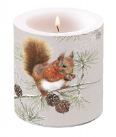 Dekorkerze klein - Squirrel In Winter