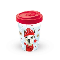 Bamboo mug To-Go - Winter Lama