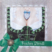 Servietten 33x33 cm - Fesches Dirndl Servietten 33x33 cm - Fesches Dirndl