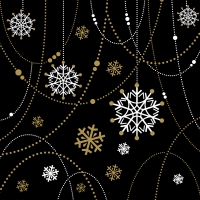 Servietten 33x33 cm - Snow Necklace Black