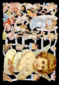 Glanzbilder - großer Engel & viele kleine Engel