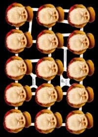 Glanzbilder - Weihnachtsmannköpfe