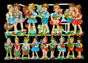 Glanzbilder - Kinder mit Blumen Glanzbilder - Kinder mit Blumen