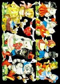 Glanzbilder - menschliche Katzen  50er J.