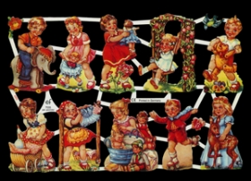 Glanzbilder - Kinder mit Tieren