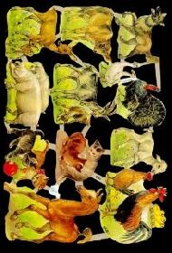 Glanzbilder - Bauernhoftiere  60er Jahre