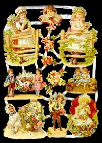 Glanzbilder - Kinder vor dem Zaun