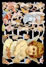 Glanzbilder mit Silber-Glimmer - großer Engel & viele kleine Engel Glanzbilder mit Silber-Glimmer - großer Engel & viele kleine Engel