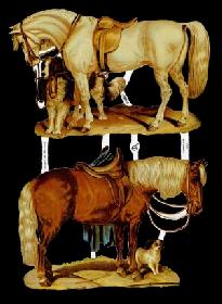 Glanzbilder - 2 Pferde