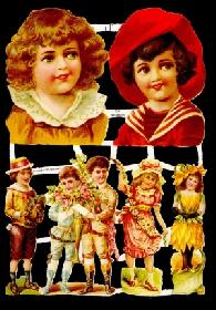 Glanzbilder - Kinder mit antiken Kleidern