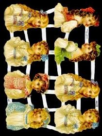 Glanzbilder - 8 Kinderköpfe