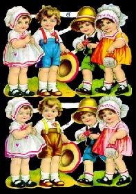 Glanzbilder - 8 Kinder  50r Jahre