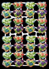 Glanzbilder mit Silber-Glimmer - 32 Blumenherze