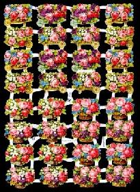 Glanzbilder - kleine Rosenkörbchen