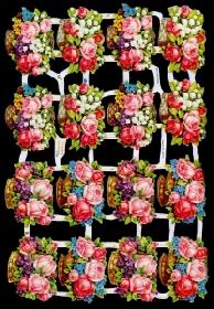 Glanzbilder - große Rosenkorbe