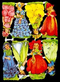 Glanzbilder - 8 Blumenkinder Glanzbilder - 8 Blumenkinder