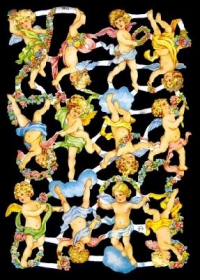 Glanzbilder mit Silber-Glimmer - 12 Engel Glanzbilder mit Silber-Glimmer - 12 Engel