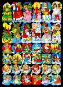 Glanzbilder mit Silber-Glimmer - 36 verschiedene Weihnachtsbildchen Glanzbilder mit Silber-Glimmer - 36 verschiedene Weihnachtsbildchen