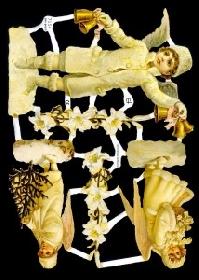 Glanzbilder - weiße Engel mit Glocken