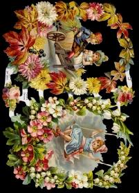 Glanzbilder - Blumenkörbe mit Kindern Glanzbilder - Blumenkörbe mit Kindern