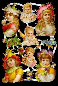 Glanzbilder - Kinderköpfe