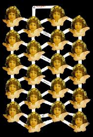 Glanzbilder - 12 Engelköpfe