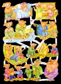 Glanzbilder - verspielte Schweine