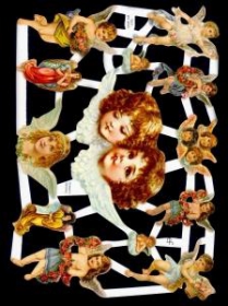 Glanzbilder mit Silber-Glimmer - verschiedene Engel