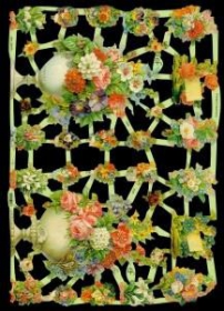 Glanzbilder mit Silber-Glimmer - verschiedene Blumen