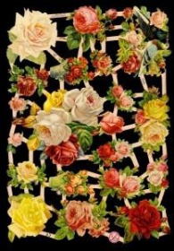Glanzbilder mit Silber-Glimmer - Rosen