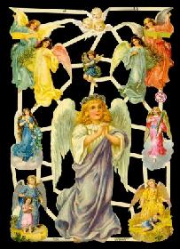 Glanzbilder - großer und 6 mittlere Engel Glanzbilder - großer und 6 mittlere Engel