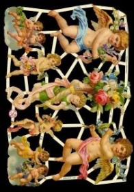 Glanzbilder mit Silber-Glimmer - Große und kleine Engel