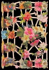 Glanzbilder mit Silber-Glimmer - Verschiedene Blumen