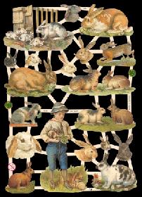 Glanzbilder - Junge mit Kaninchen Glanzbilder - Junge mit Kaninchen