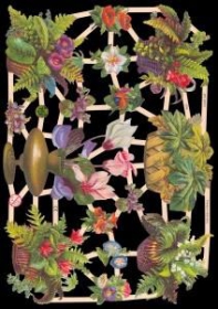 Glanzbilder mit Silber-Glimmer - Verschiedene Blumen