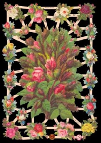 Glanzbilder mit Silber-Glimmer - Großer Blumenstrauß