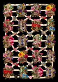 Glanzbilder mit Silber-Glimmer - Zahlen von 0 bis 9 je 2-mal