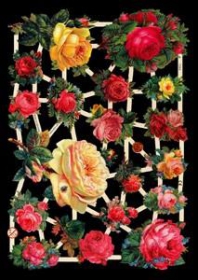 Glanzbilder mit Silber-Glimmer - verschiedene Rosen