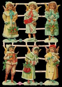 Glanzbilder - 6 Schnee-Engel Glanzbilder - 6 Schnee-Engel