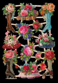 Glanzbilder - Schuhe mit Rosen Glanzbilder - Schuhe mit Rosen