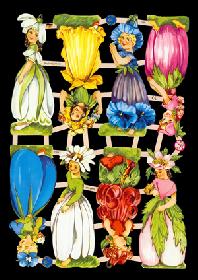 Glanzbilder - 12 Blumenkinder