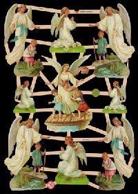 Glanzbilder - 9 Schutzengel mit Kinder Glanzbilder - 9 Schutzengel mit Kinder