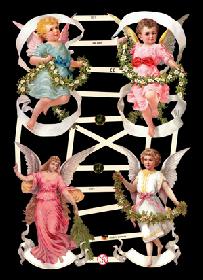 Glanzbilder - 4 große bunte Engel Glanzbilder - 4 große bunte Engel