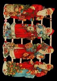 Glanzbilder - 4 Weihnachtsmänner quer Glanzbilder - 4 Weihnachtsmänner quer