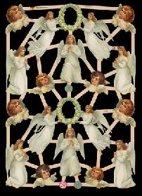 Glanzbilder - weiße Engel und Engelköpfe