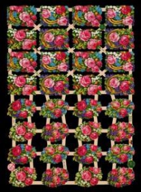 Glanzbilder mit Silber-Glimmer - 32 Blumensträuße