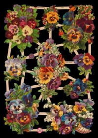 Glanzbilder mit Silber-Glimmer - 9 Bilder mit Stiefmütterchen Glanzbilder mit Silber-Glimmer - 9 Bilder mit Stiefmütterchen