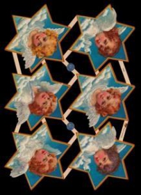 Glanzbilder mit Silber-Glimmer - 6 Sterne mit Engel Glanzbilder mit Silber-Glimmer - 6 Sterne mit Engel